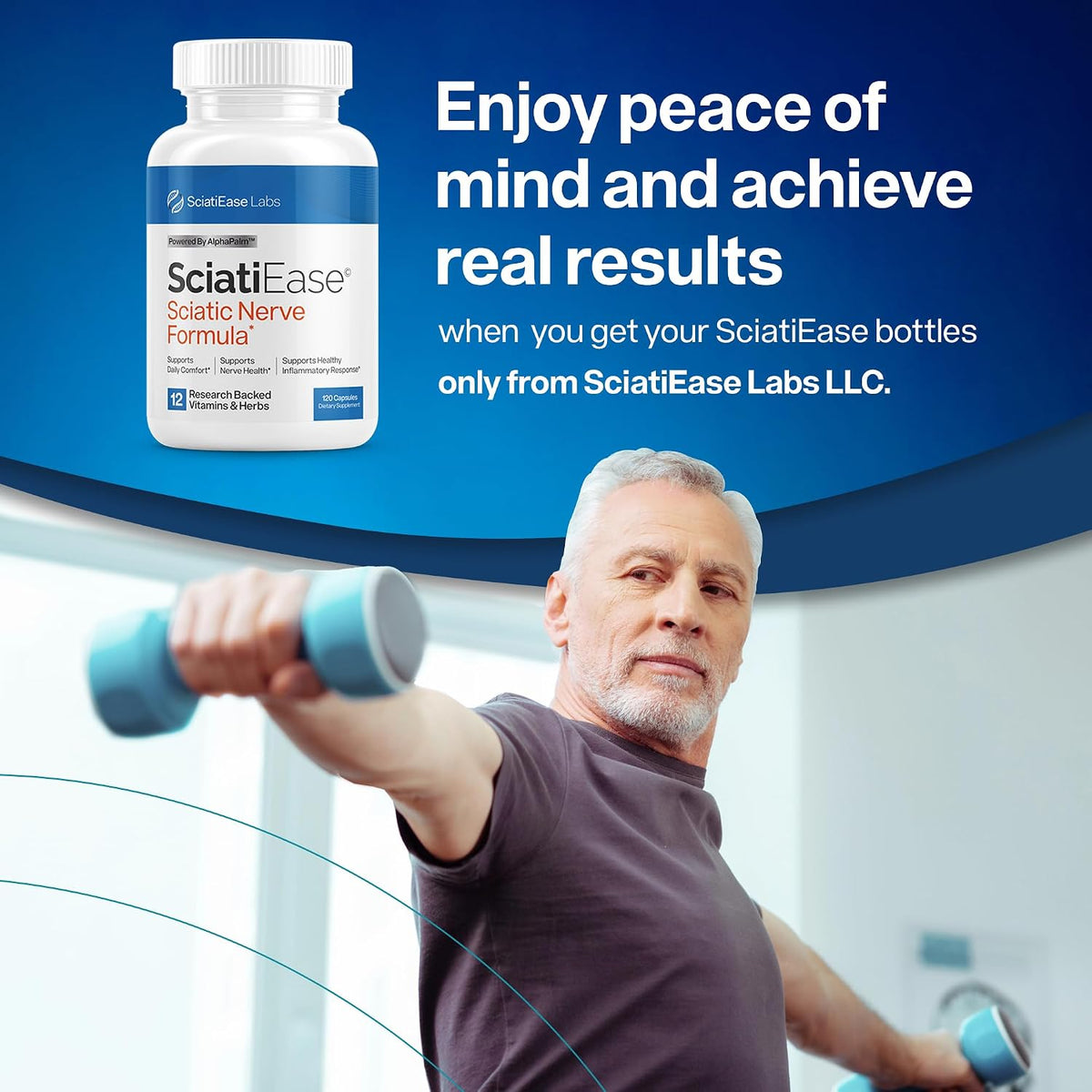 SciatiEase Sciatic Nerve Health Support Supplement, 120 Capsules