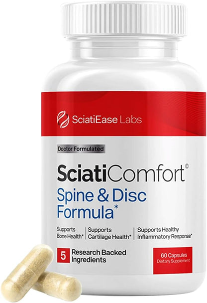 SciatiEase SciatiComfort Spine & Disc Support Supplement, 30 Day Supply