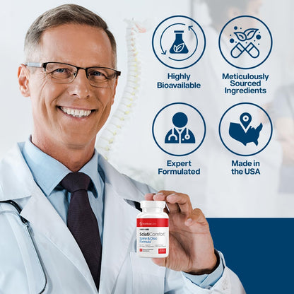 SciatiEase SciatiComfort Spine & Disc Support Supplement, 30 Day Supply